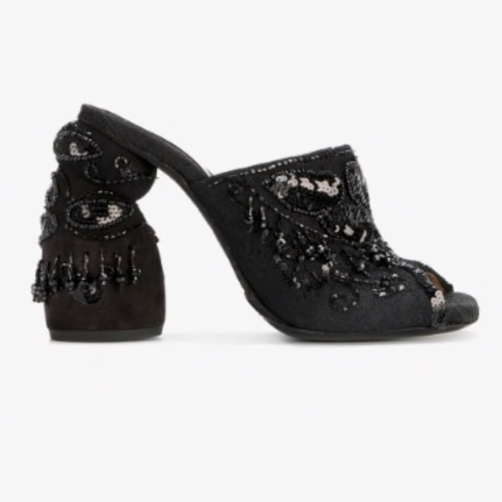 Dries Van Noten sequin & beaded mules